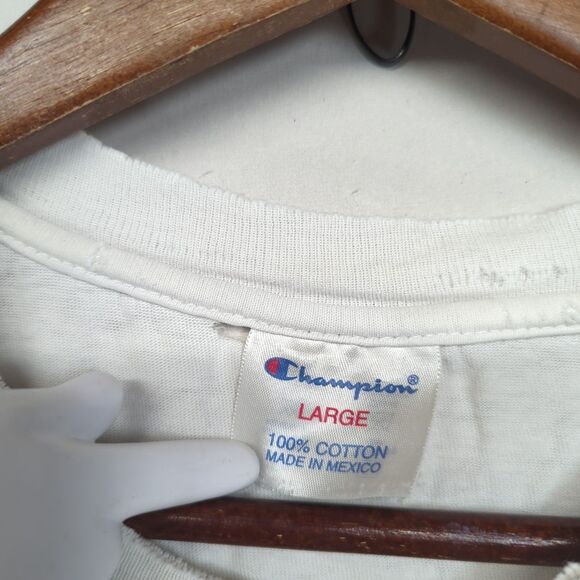 Champion Stanford University Hawaiian Hibiscus Floral Print White Thrashed Large - Picture 3 of 12